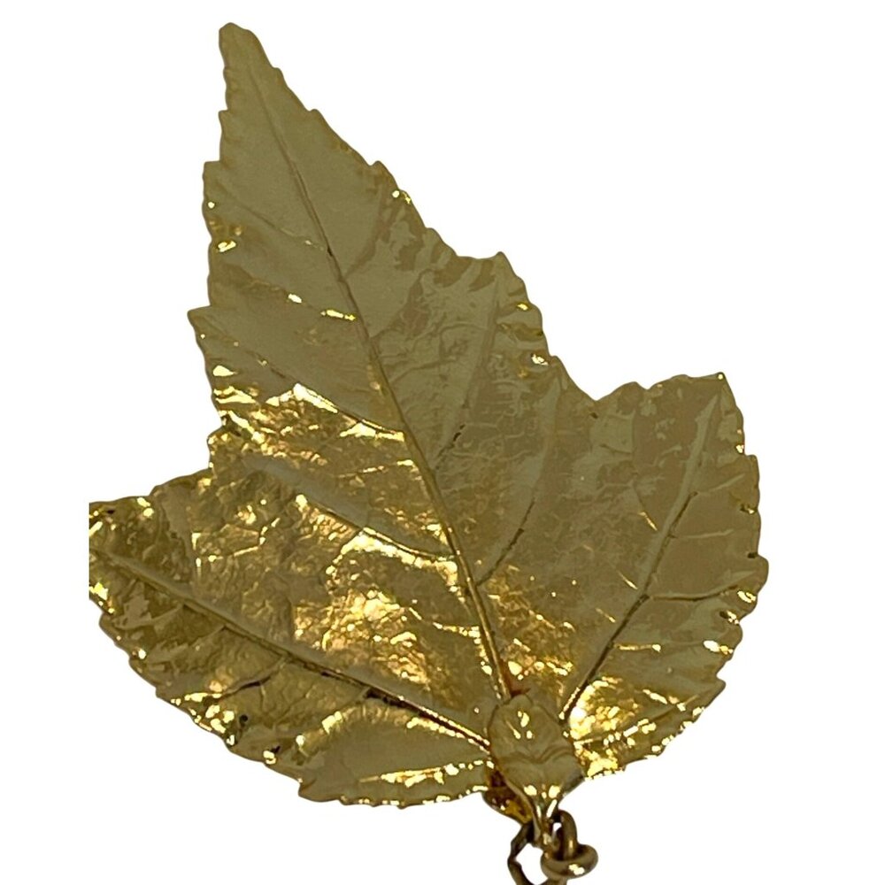 Retro Gold Tone Leaf Pin Brooch Stickpin Fall Botanical Nature Autumn Vintage - Picture 2 of 8